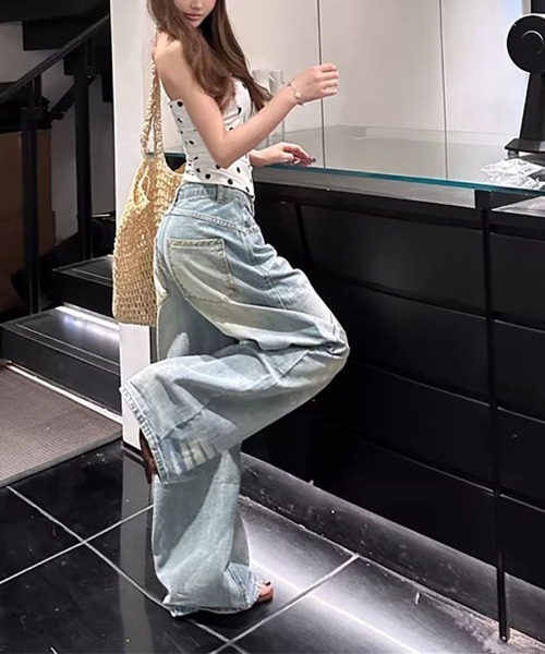 gossip!ロサンゼルス(ゴシップロサンゼルス)の「Y2Kレトロドット柄 ストレッチ ベアトップ チューブトップ(Tシャツ/カットソー・レディース・ホワイト・M)」の3枚目の写真