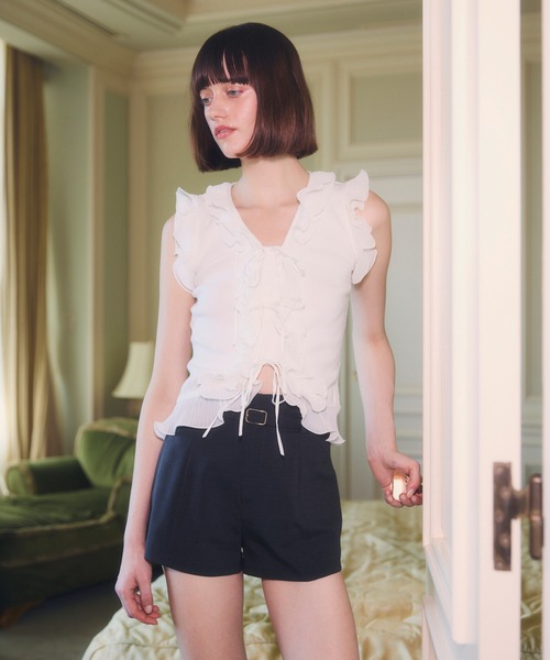 EIMY ISTOIRE(エイミーイストワール)の「BELTED SHORT PANTS(その他パンツ・レディース・グレー/ホワイト/ライトピンク/ブラック・38/36)」の8枚目の写真