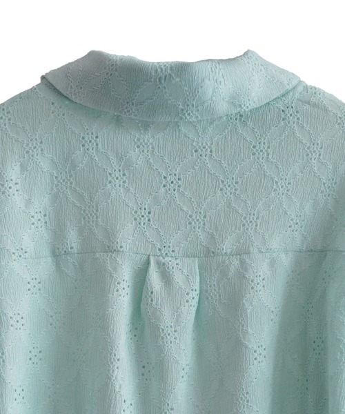 DRESS PLUS(ドレスプラス)の「アイレット刺繍半袖シャツ(Tシャツ/カットソー・レディース・オフホワイト/ミント/ブラック・M)」の8枚目の写真