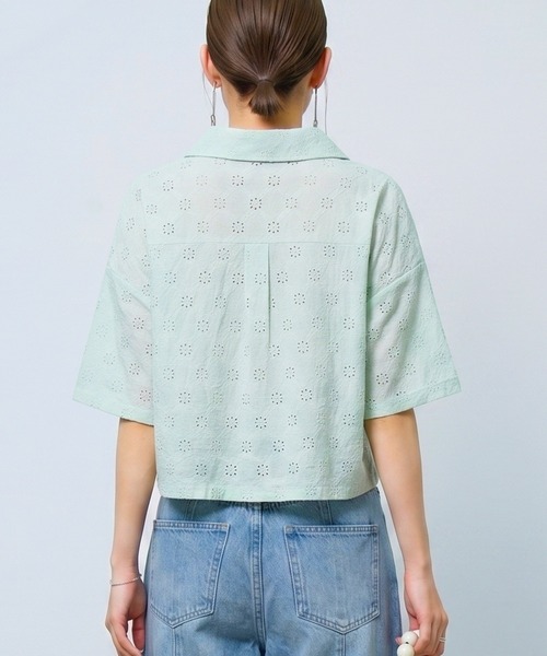 DRESS PLUS(ドレスプラス)の「アイレット刺繍半袖シャツ(Tシャツ/カットソー・レディース・オフホワイト/ミント/ブラック・M)」の14枚目の写真