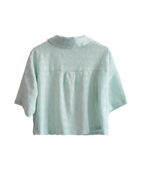 DRESS PLUS(ドレスプラス)の「アイレット刺繍半袖シャツ(Tシャツ/カットソー・レディース・オフホワイト/ミント/ブラック・M)」の5枚目の写真