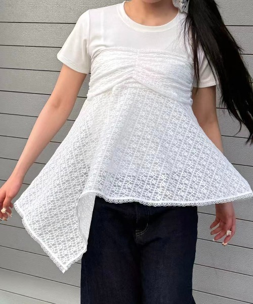 hugi（ハギ）の「LACE BLOOM SKIRT / レースブルームスカート（スカート・レディース・ホワイト・FREE）」の5枚目の写真