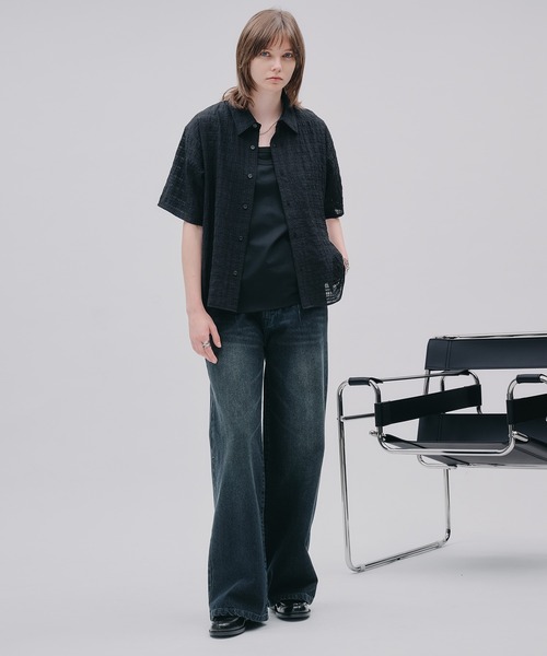 SELLE GLANT(セレグランテ)の「PROCESSED STRAIGHT DENIM/プロセストストレートデニム(デニムパンツ・メンズ・ダークインディゴブルー/ブラック・SMALL/MEDIUM/LARGE)」の15枚目の写真