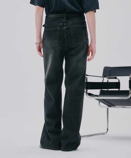 SELLE GLANT(セレグランテ)の「PROCESSED STRAIGHT DENIM/プロセストストレートデニム(デニムパンツ・メンズ・ダークインディゴブルー/ブラック・SMALL/MEDIUM/LARGE)」の3枚目の写真