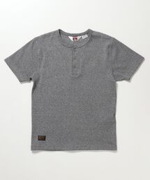 【BEN DAVIS(ベンデイビス)】 RIB HENLEY TEE / Tシャツ 半袖 ヘンリーネック 刺繍 ワンポイント ユニセックス ピス