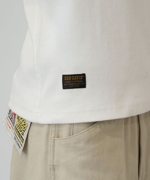 BEN DAVIS(ベンデイビス)の「【BEN DAVIS(ベンデイビス)】 RIB HENLEY TEE / Tシャツ 半袖 ヘンリーネック 刺繍 ワンポイント ユニセックス ピス(Tシャツ/カットソー・メンズ・グレー/ブラック/ホワイト・MEDIUM/X-LARGE/LARGE)」の9枚目の写真