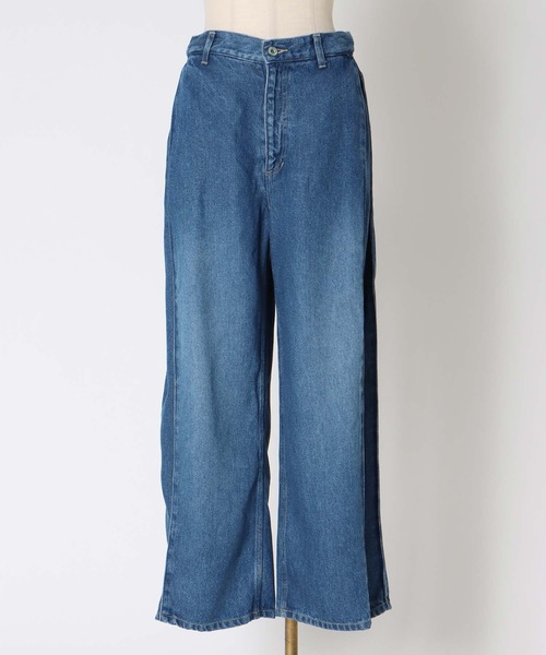 DRESSLAVE(ドレスレイブ)の「lyocell denim side tuck wide pants(リヨセルデニムショート丈ジャケットサイドタックワイドパンツ)(デニムパンツ・レディース・インディゴブルー・38/36)」の11枚目の写真