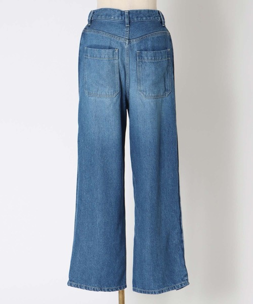 DRESSLAVE(ドレスレイブ)の「lyocell denim side tuck wide pants(リヨセルデニムショート丈ジャケットサイドタックワイドパンツ)(デニムパンツ・レディース・インディゴブルー・38/36)」の13枚目の写真