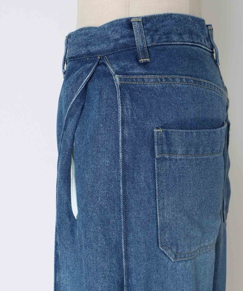 DRESSLAVE(ドレスレイブ)の「lyocell denim side tuck wide pants(リヨセルデニムショート丈ジャケットサイドタックワイドパンツ)(デニムパンツ・レディース・インディゴブルー・38/36)」の15枚目の写真