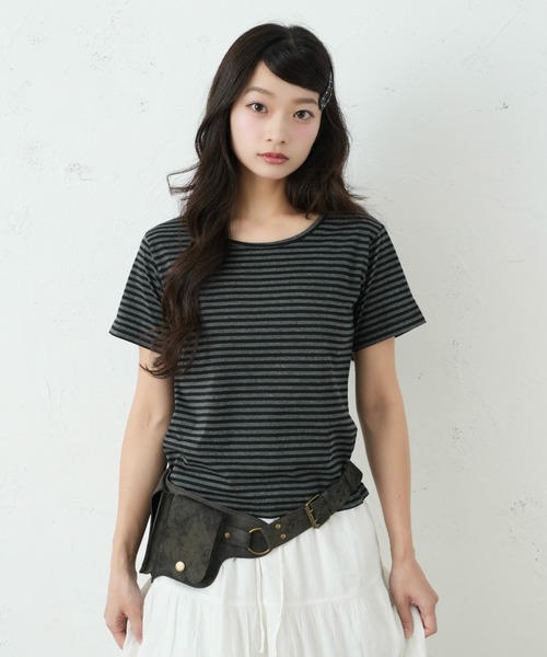 FCMM(エフシーエムエム)の「BORDER TEE / ボーダーTee(Tシャツ/カットソー・レディース・グレー/ブラック/グリーン・SMALL/MEDIUM)」の20枚目の写真