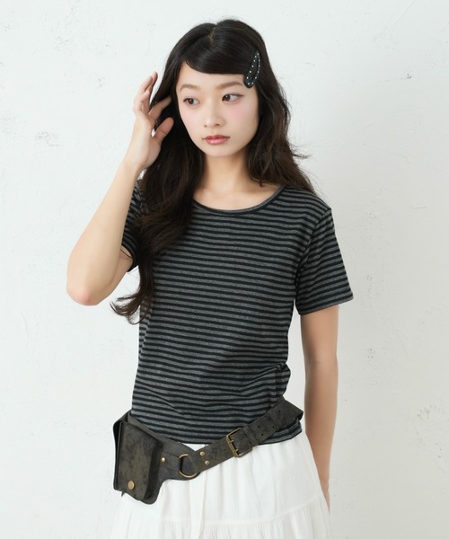 FCMM(エフシーエムエム)の「BORDER TEE / ボーダーTee(Tシャツ/カットソー・レディース・グレー/ブラック/グリーン・SMALL/MEDIUM)」の19枚目の写真