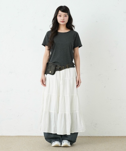 FCMM(エフシーエムエム)の「BORDER TEE / ボーダーTee(Tシャツ/カットソー・レディース・グレー/ブラック/グリーン・SMALL/MEDIUM)」の22枚目の写真