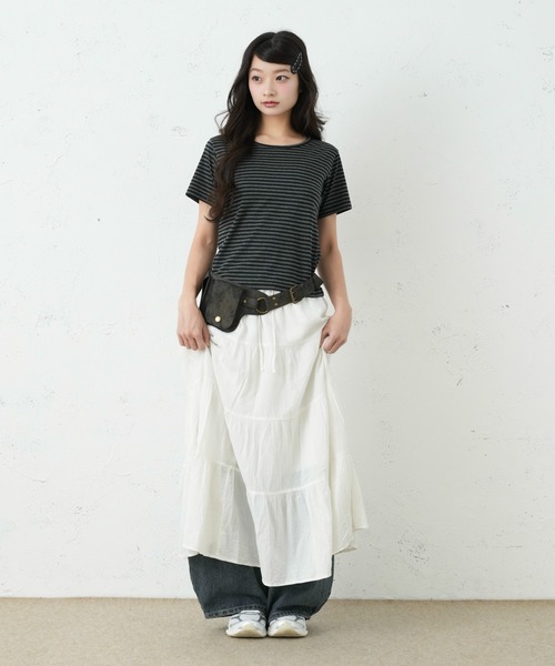 FCMM(エフシーエムエム)の「BORDER TEE / ボーダーTee(Tシャツ/カットソー・レディース・グレー/ブラック/グリーン・SMALL/MEDIUM)」の13枚目の写真