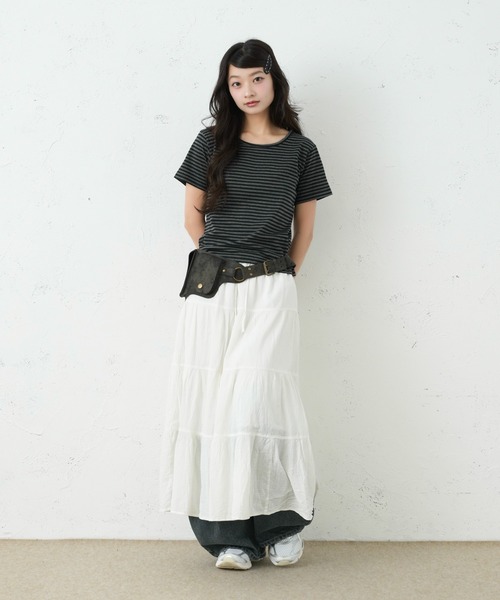 FCMM(エフシーエムエム)の「BORDER TEE / ボーダーTee(Tシャツ/カットソー・レディース・グレー/ブラック/グリーン・SMALL/MEDIUM)」の15枚目の写真