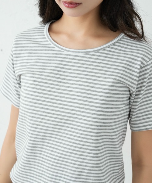 FCMM(エフシーエムエム)の「BORDER TEE / ボーダーTee(Tシャツ/カットソー・レディース・グレー/ブラック/グリーン・SMALL/MEDIUM)」の10枚目の写真