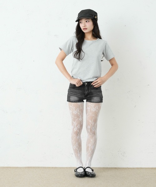 FCMM(エフシーエムエム)の「BORDER TEE / ボーダーTee(Tシャツ/カットソー・レディース・グレー/ブラック/グリーン・SMALL/MEDIUM)」の6枚目の写真