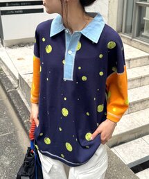 【SOUNDS GOOOOD】ランダムドット柄配色ワッフルポロ