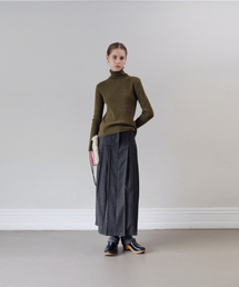 Ever Pleats Wool Skirt_Gray