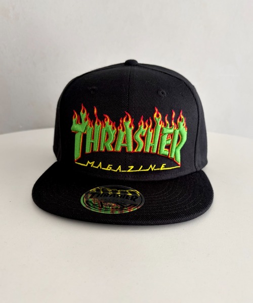 セール】FLAME LOGO ポリエステルサージ 平ツバCAP（キャップ