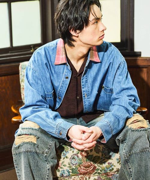niko and...（ニコアンド）の「Plaid Panel Denim Shirt[niko and ...JEANS]（シャツ/ブラウス・メンズ・ブラック/ブルー・LARGE/MEDIUM）」の22枚目の写真