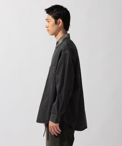 niko and...（ニコアンド）の「Plaid Panel Denim Shirt[niko and ...JEANS]（シャツ/ブラウス・メンズ・ブラック/ブルー・LARGE/MEDIUM）」の3枚目の写真