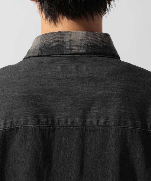 niko and...（ニコアンド）の「Plaid Panel Denim Shirt[niko and ...JEANS]（シャツ/ブラウス・メンズ・ブラック/ブルー・LARGE/MEDIUM）」の7枚目の写真