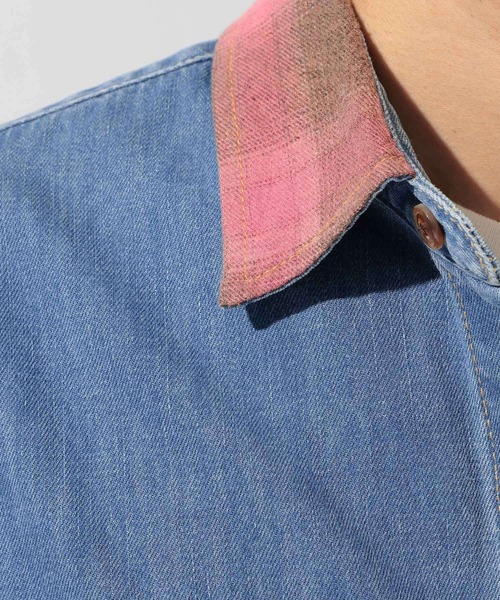 niko and...（ニコアンド）の「Plaid Panel Denim Shirt[niko and ...JEANS]（シャツ/ブラウス・メンズ・ブラック/ブルー・LARGE/MEDIUM）」の13枚目の写真