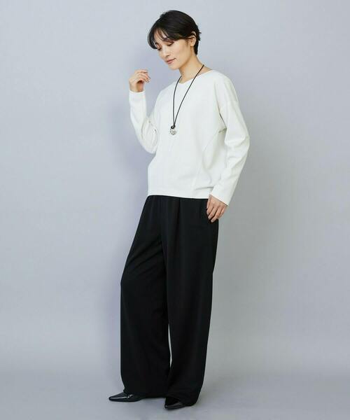 MOGA(モガ)の「トリアセカルゼセミワイドパンツ(その他パンツ・レディース・ダークネイビー/ブラック・1/2/3)」の5枚目の写真
