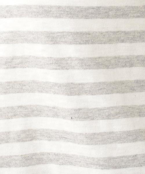 coen（コーエン）の「スラブ天竺ボーダーVネックカットソー（Tシャツ/カットソー・レディース・グレー/ベージュ・LARGE/MEDIUM）」の13枚目の写真