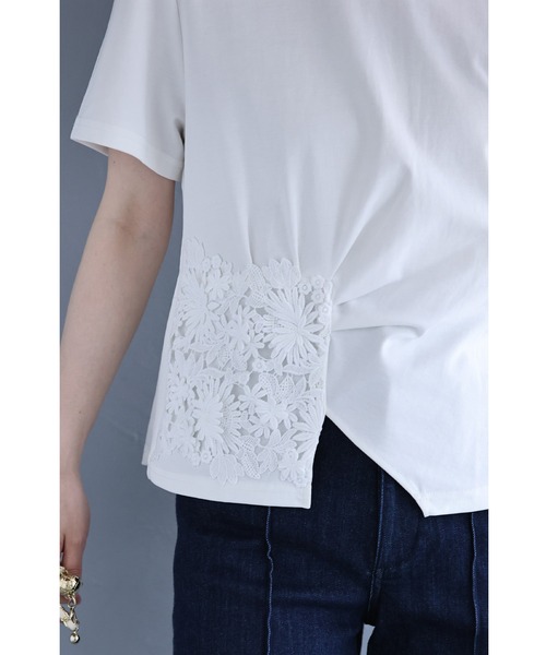 cawaii（カワイイ）の「花のスクエアレースのタックTシャツトップス（Tシャツ/カットソー・レディース・ホワイト・FREE）」の13枚目の写真