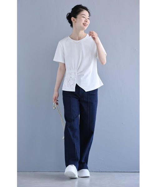 cawaii（カワイイ）の「花のスクエアレースのタックTシャツトップス（Tシャツ/カットソー・レディース・ホワイト・FREE）」の14枚目の写真