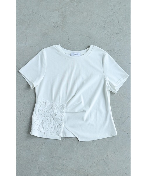 cawaii（カワイイ）の「花のスクエアレースのタックTシャツトップス（Tシャツ/カットソー・レディース・ホワイト・FREE）」の16枚目の写真