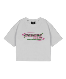 Y2Kロゴセミクロップ半袖Tシャツホワイト