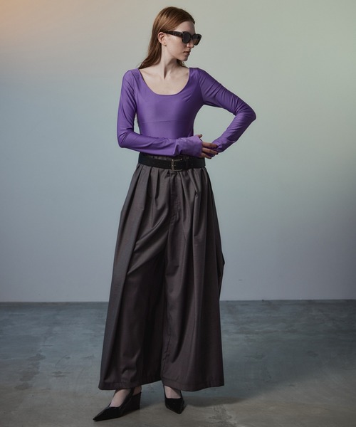 MAISON SPECIAL(メゾンスペシャル)の「Volume Suiting Pants/ボリュームスーチングパンツ(その他パンツ・レディース・ブラック/グレー・36/38)」の5枚目の写真