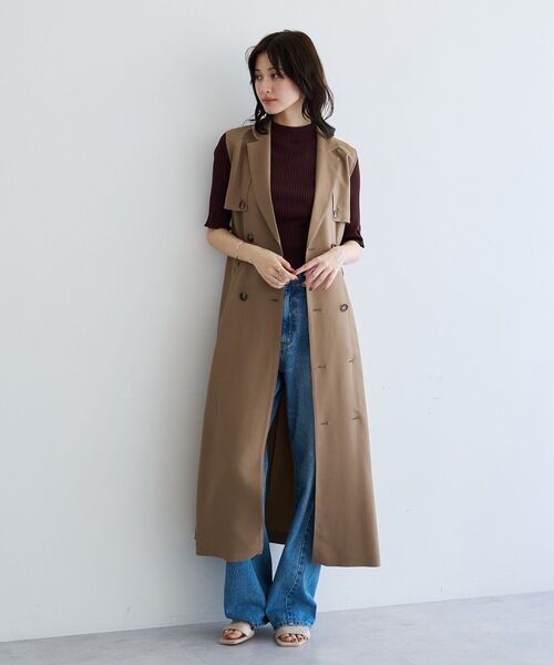 YECCA VECCA(イェッカヴェッカ)の「【UVカット/接触冷感】トレンチジレワンピース(ジャンパースカート・レディース・ブラウン/ボルドー/ベージュ・FREE)」の14枚目の写真