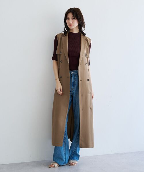 YECCA VECCA(イェッカヴェッカ)の「【UVカット/接触冷感】トレンチジレワンピース(ジャンパースカート・レディース・ブラウン/ボルドー/ベージュ・FREE)」の15枚目の写真
