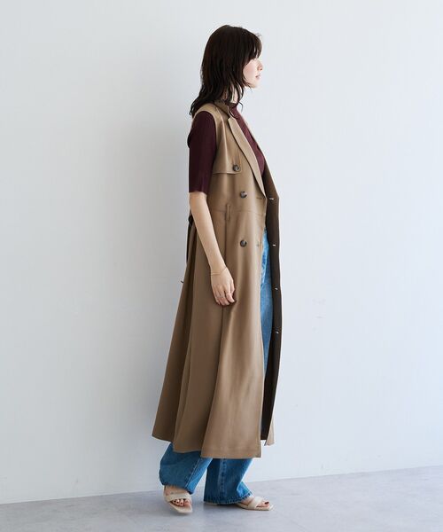 YECCA VECCA(イェッカヴェッカ)の「【UVカット/接触冷感】トレンチジレワンピース(ジャンパースカート・レディース・ブラウン/ボルドー/ベージュ・FREE)」の16枚目の写真