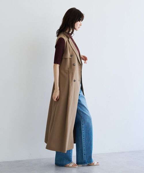 YECCA VECCA(イェッカヴェッカ)の「【UVカット/接触冷感】トレンチジレワンピース(ジャンパースカート・レディース・ブラウン/ボルドー/ベージュ・FREE)」の17枚目の写真