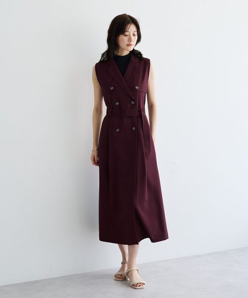 YECCA VECCA(イェッカヴェッカ)の「【UVカット/接触冷感】トレンチジレワンピース(ジャンパースカート・レディース・ブラウン/ボルドー/ベージュ・FREE)」の20枚目の写真