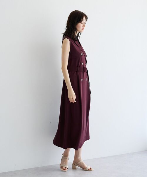 YECCA VECCA(イェッカヴェッカ)の「【UVカット/接触冷感】トレンチジレワンピース(ジャンパースカート・レディース・ブラウン/ボルドー/ベージュ・FREE)」の22枚目の写真