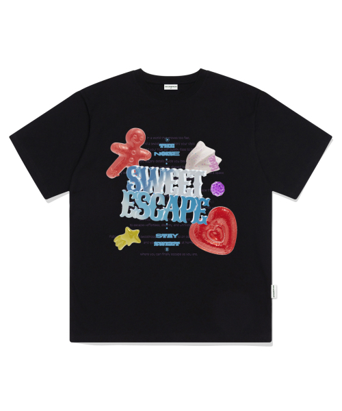 ESCAPEFROM(エスケープフロム)の「スウィートイ逃避プリントオーバーサイズ半袖Tシャツグレー(Tシャツ/カットソー・レディース・その他・LARGE/MEDIUM/SMALL)」の4枚目の写真