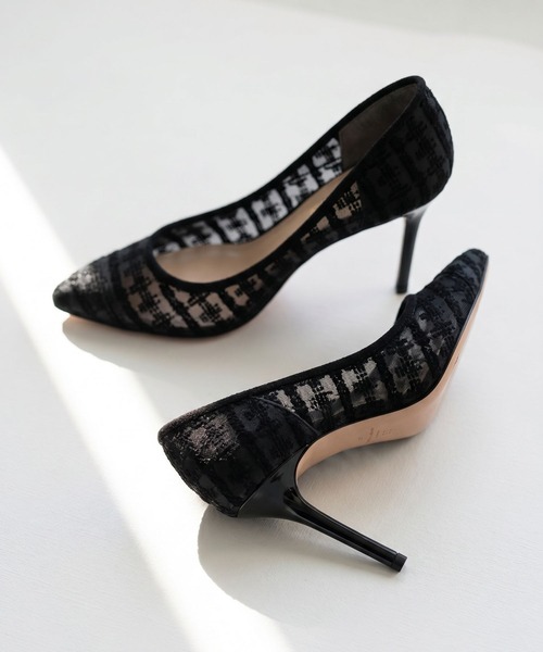 SEVEN TWELVE THIRTY（セヴントゥエルヴサーティー）の「スティレットヒール柄チュールパンプス（パンプス・レディース・ブラック系その他/ベージュ系その他・22.5cm/22cm/24.5cm/24cm/23.5cm/23cm）」の2枚目の写真