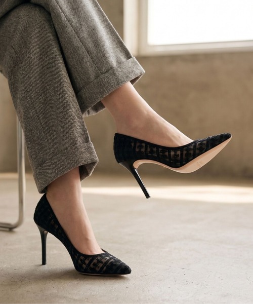 SEVEN TWELVE THIRTY（セヴントゥエルヴサーティー）の「スティレットヒール柄チュールパンプス（パンプス・レディース・ブラック系その他/ベージュ系その他・22.5cm/22cm/24.5cm/24cm/23.5cm/23cm）」の3枚目の写真