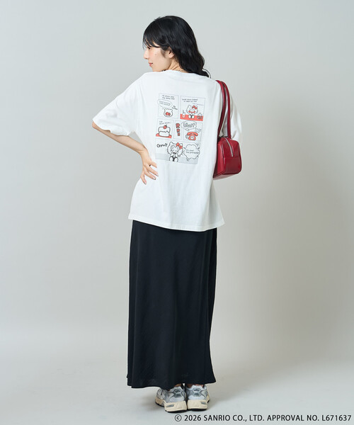 FREAK'S STORE(フリークスストア)の「SANRIO/サンリオ ”HELLO KITTY' 目隠し コミックプリントTシャツ(Tシャツ/カットソー・レディース・オフホワイト/チャコール/ピンク・フリ-)」の10枚目の写真