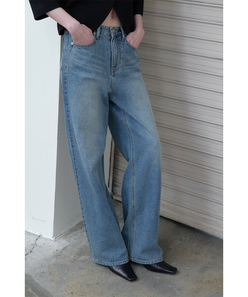 108POUND(108パウンド)の「Raw Edge Wide Jean_Blue(デニムパンツ・レディース・その他・LARGE/SMALL/MEDIUM)」の2枚目の写真