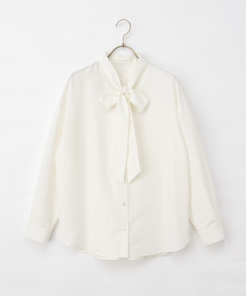 Honeys(ハニーズ)の「2wayボウタイブラウス(シャツ/ブラウス・レディース・ホワイト/ブルー・L/M/S)」の15枚目の写真