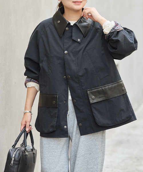 Barbour(バブアー)の「別注【BARBOUR×JOURNAL STANDARD】 OS BEDALE with Leather(その他アウター・レディース・ブラウン/ベージュ/ブラック・MEDIUM/LARGE)」の5枚目の写真