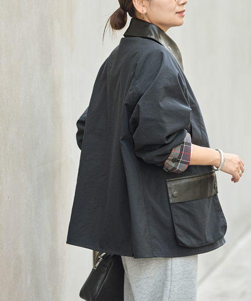 Barbour(バブアー)の「別注【BARBOUR×JOURNAL STANDARD】 OS BEDALE with Leather(その他アウター・レディース・ブラウン/ベージュ/ブラック・MEDIUM/LARGE)」の6枚目の写真
