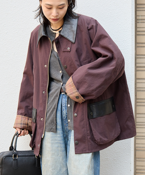 Barbour(バブアー)の「別注【BARBOUR×JOURNAL STANDARD】 OS BEDALE with Leather(その他アウター・レディース・ブラウン/ベージュ/ブラック・MEDIUM/LARGE)」の11枚目の写真