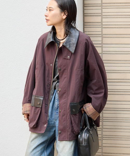 Barbour(バブアー)の「別注【BARBOUR×JOURNAL STANDARD】 OS BEDALE with Leather(その他アウター・レディース・ブラウン/ベージュ/ブラック・MEDIUM/LARGE)」の14枚目の写真